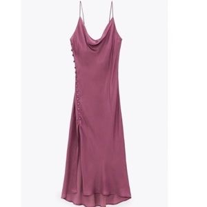 Zara Pink Slip Midi Dress